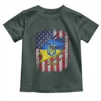 Ukrainian Americans Pride Toddler T Shirt Vintage Ukraine USA Flag