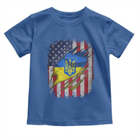 Ukrainian Americans Pride Toddler T Shirt Vintage Ukraine USA Flag