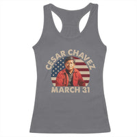 Cesar Chavez Day Racerback Tank Top March Holiday Hispanic Heritage American Flag