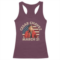 Cesar Chavez Day Racerback Tank Top March Holiday Hispanic Heritage American Flag