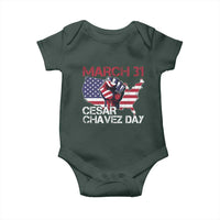Cesar Chavez Day Baby Onesie March 31 Hand Fist American Flag