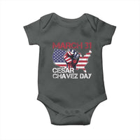 Cesar Chavez Day Baby Onesie March 31 Hand Fist American Flag