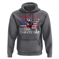 Cesar Chavez Day Hoodie March 31 Hand Fist American Flag