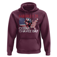 Cesar Chavez Day Hoodie March 31 Hand Fist American Flag