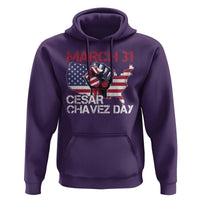 Cesar Chavez Day Hoodie March 31 Hand Fist American Flag