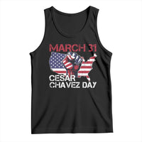 Cesar Chavez Day Tank Top March 31 Hand Fist American Flag