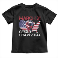 Cesar Chavez Day Toddler T Shirt March 31 Hand Fist American Flag