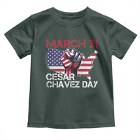 Cesar Chavez Day Toddler T Shirt March 31 Hand Fist American Flag