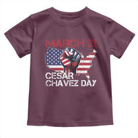 Cesar Chavez Day Toddler T Shirt March 31 Hand Fist American Flag