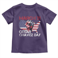 Cesar Chavez Day Toddler T Shirt March 31 Hand Fist American Flag