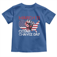 Cesar Chavez Day Toddler T Shirt March 31 Hand Fist American Flag