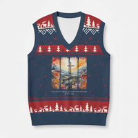 My Sin Was Great His Love Was Greater V-Neck Knit Sweater Vest Christian Easter Religious Bible Verse - Wonder Print Shop