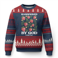 Handpicked By God Ugly Christmas Sweater Religious Christian Bible Verse Strawberries - Wonder Print Shop