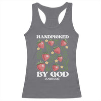 Handpicked By God Racerback Tank Top Religious Christian Bible Verse Strawberries