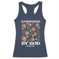 Handpicked By God Racerback Tank Top Religious Christian Bible Verse Strawberries