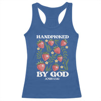 Handpicked By God Racerback Tank Top Religious Christian Bible Verse Strawberries