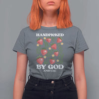 Handpicked By God T Shirt For Women Religious Christian Bible Verse Strawberries