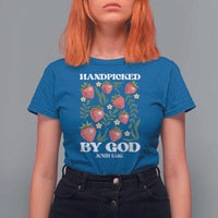 Handpicked By God T Shirt For Women Religious Christian Bible Verse Strawberries