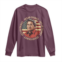 Cesar Chavez Long Sleeve Shirt March Holiday Hispanic Heritage American Map