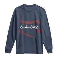 Funny 6432 67 Baseball Long Sleeve Shirt Double Play Outs Baseball Player