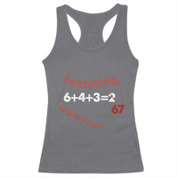 Funny 6432 67 Baseball Racerback Tank Top Double Play Outs Baseball Player