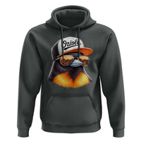 Funny Oriole Bird Wearing Baseball Cap Graphic Vintage Sport Hoodie