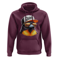 Funny Oriole Bird Wearing Baseball Cap Graphic Vintage Sport Hoodie