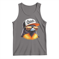 Funny Oriole Bird Wearing Baseball Cap Graphic Vintage Sport Tank Top