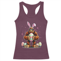 Funny Bigfoot Easter Day Bunny Sasquatch Egg Racerback Tank Top
