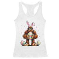Funny Bigfoot Easter Day Bunny Sasquatch Egg Racerback Tank Top
