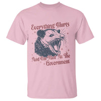 Everything Hurts And I Am Mad At The Government T Shirt Funny Burnout Possum