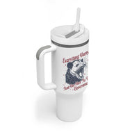 Everything Hurts And I Am Mad At The Government Tumbler With Handle Funny Burnout Possum