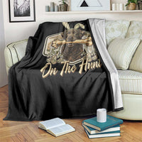 Funny Egg Hunter Throw Blanket On The Hunt Camo Easter Labrador Dog