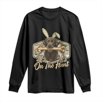 Funny Egg Hunter Long Sleeve Shirt On The Hunt Camo Easter Labrador Dog