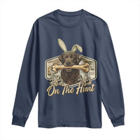 Funny Egg Hunter Long Sleeve Shirt On The Hunt Camo Easter Labrador Dog