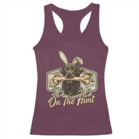 Funny Egg Hunter Racerback Tank Top On The Hunt Camo Easter Labrador Dog