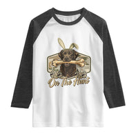Funny Egg Hunter Raglan Shirt On The Hunt Camo Easter Labrador Dog