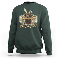 Funny Egg Hunter Sweatshirt On The Hunt Camo Easter Labrador Dog
