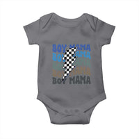 Funny Boy Mama Baby Onesie Mother's Day Checkered Lightning Bolt