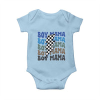 Funny Boy Mama Baby Onesie Mother's Day Checkered Lightning Bolt