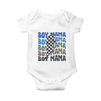 Funny Boy Mama Baby Onesie Mother's Day Checkered Lightning Bolt