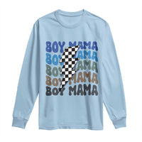Funny Boy Mama Long Sleeve Shirt Mother's Day Checkered Lightning Bolt