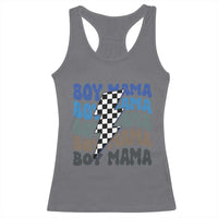 Funny Boy Mama Racerback Tank Top Mother's Day Checkered Lightning Bolt