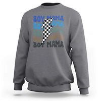 Funny Boy Mama Sweatshirt Mother's Day Checkered Lightning Bolt