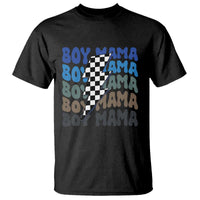 Funny Boy Mama T Shirt Mother's Day Checkered Lightning Bolt