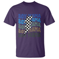 Funny Boy Mama T Shirt Mother's Day Checkered Lightning Bolt