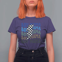 Funny Boy Mama T Shirt For Women Mother's Day Checkered Lightning Bolt