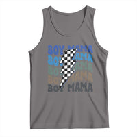 Funny Boy Mama Tank Top Mother's Day Checkered Lightning Bolt