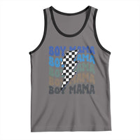 Funny Boy Mama Tank Top Mother's Day Checkered Lightning Bolt