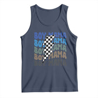 Funny Boy Mama Tank Top Mother's Day Checkered Lightning Bolt